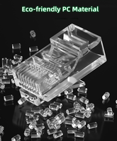 Konektor Ethernet Cat5e UTP RJ45 8P8C Modular Plug Harga Pabrik dengan Kontak Paduan Tembaga dan Lapisan Emas untuk Kabel LAN