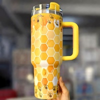 Botol 40oz dengan Pegangan, Mug Kopi Panas, Cangkir Termal Stainless Steel, Tumbler dengan Sedotan, Flask Vakum, Cangkir Portabel Terisolasi