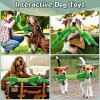 Jouet pour chien réaliste en peluche longue en forme de crocodile, couineur, interactif, puzzle, jeu de la corde, jouet à mâcher pour le nettoyage des dents, jouets pour chiens, fournitures pour animaux de compagnie
