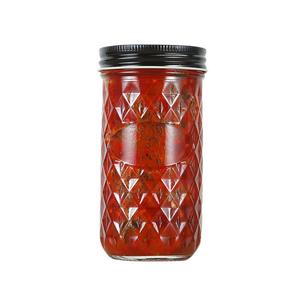 Vente en gros de bocaux Mason à large ouverture DD1831 en forme de losange, 16 oz, pour confiture, miel, cadeaux de mariage, bouteilles de conserve, gelée, avec couvercles - Product Image 6