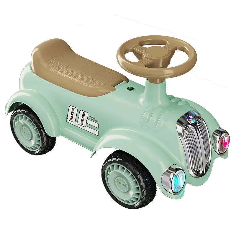 Skuter Walker anak-anak, mobil mainan empat roda putar dengan musik 1-3-6 bayi mobil Yo dengan tempat grosir