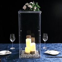 Grand support rectangulaire élégant en acrylique transparent centres de table de mariage pour support de fleurs base de fleurs et décorations de mariage