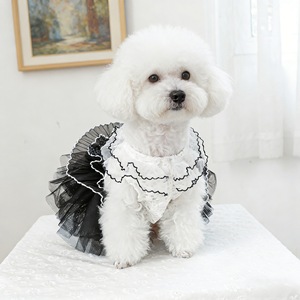 Vestido de tul estilo princesa para mascotas, falda de poliéster negra estilo boda para perros y gatos, para las cuatro estaciones, QZ20260112 13 - Product Image 4