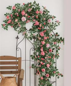 Guirlande de roses artificielles suspendues, fleurs en soie pour mur, jardin, maison, roses grimpantes artificielles roses, rouges, jaunes - Product Image 6