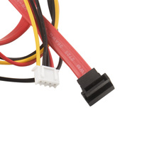 Kabel SATA 22PIN 30CM 7 + 15 ke kabel SATA III 6Gbps 90 derajat kabel sudut kiri 2.54 kabel 4pin kecil