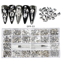 Nouveau cristal AB couleur arc-en-ciel strass en vrac pour nail art décorations de charme boîte 3D acrylique ongles strass décoration