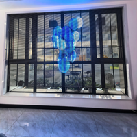 Panneau LED flexible transparent HD super mince P3.9-P10 écran en verre pour rideaux d'intérieur pour ascenseurs éducation film LED adhésif