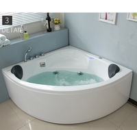 Baignoire à angle éventail avec fonction de massage vortex et chauffage à température constante, idéale pour un usage domestique