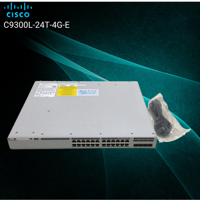 C9300L-24T-4G-E Original Sealed Cisco Catalyst 24-Port Gigabit Managed Switch 128Gbps Capacity SNMP 4xSFP Ports Fast Global