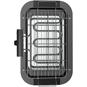Grill et plaque de cuisson électriques réversibles 2-en-1 en acier inoxydable avec système Flame Tamer et grande polyvalence - Product Image 2