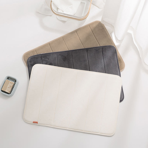 Tapis de bain en mousse à mémoire de forme super doux pour le sol de la salle de bain, la douche et la baignoire, tapis de salle de bain antidérapants, lavables, absorbants - Product Image 6