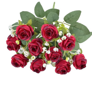 Bouquet di Rose Artificiali Realistiche con Gypsophila, Fiori Simulati in Seta in Vaso <span class=keywords><strong>per</strong></span> Decorazioni Casa, Matrimoni e <span class=keywords><strong>Feste</strong></span>, Stile Nordico - Product Image 4
