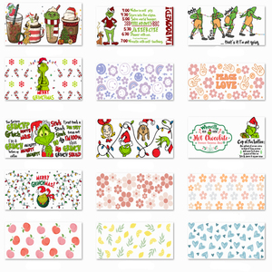 工場価格卸売 刺繍入りPETホットフィックス耐久性フルカラー衣類タンブラーカスタムUVカップラップ転写透明 - Product Image 2
