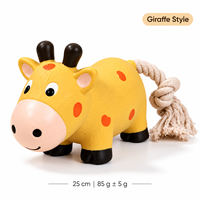 Jouet pour chien en latex naturel avec queue en corde, jouet à mâcher et à tirer qui couine pour chiens de petite et moyenne taille