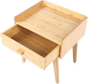 Table <span class=keywords><strong>de</strong></span> chevet moderne avec 1 tiroir, table d'appoint <span class=keywords><strong>de</strong></span> rangement pour chambre à coucher et salon - Product Image 5