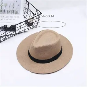 Großhandel Sommer Panama Fedora Strohmütze mit individuellem Logo breite krempe aufrollbarer Strand-Sonnenmütze für Damen und Herren für Outdoor-Party-Szenen