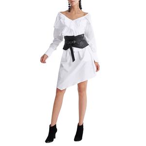 Su misura all'ingrosso delle donne increspatura causale scollo <span class=keywords><strong>a</strong></span> V con bottone verso il basso camicia <span class=keywords><strong>a</strong></span> <span class=keywords><strong>vita</strong></span> <span class=keywords><strong>alta</strong></span> vestito Cosplay Costume con corsetto cintura in <span class=keywords><strong>vita</strong></span> - Product Image 2