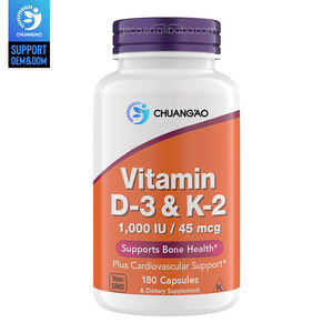 Complément alimentaire OEM ODM Vitamine D-3 & <span class=keywords><strong>K</strong></span>-2 pour la santé osseuse avec antioxydants en capsules - Product Image 1