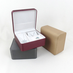 Boîte à bijoux ronde en PU brossé, ensemble de trois pièces, boîte à bijoux en stock d'usine - Product Image 1