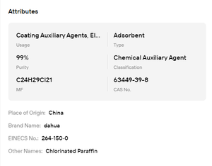 Parafina Clorada de Grado Industrial CPW Líquido 52% Alto Contenido Plastificante Retardante de Llama Auxiliar Químico Industrial - Product Image 6