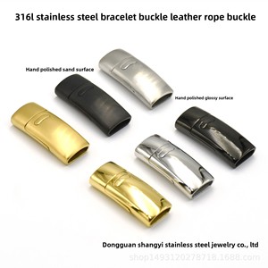 Toptan paslanmaz çelik 316L titanyum dikdörtgen düz manyetik toka Snap düğmesi DIY takı bilezik kordon aksesuarları - Product Image 4