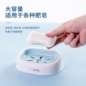 Xitianlong Double Layer Soap Dish 145x101x45mm Fast Drain Bathroom Toilet Oval PP Minimalist Design - Product Image 4