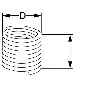 Insert fileté métrique en acier inoxydable FERVI H=3XD, entièrement fileté, droit, avec garantie de 3 ans - Product Image 1