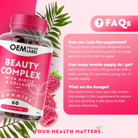 Gummies véganes à la biotine pour la croissance des cheveux, marque privée OEM ODM, force maximale, complément pour adultes, cheveux, peau, ongles, bonbons gélifiés, dosage
