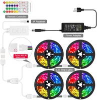 Controlador Remoto por Aplicación de 12V, Tira de Luces LED Multicolor, Cambio de Color SMD 5050 IP20 PVC, Luces RGBW, Iluminación Ambiental