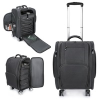 Valise de rangement à roulettes personnalisée avec fermeture éclair pour maquillage, nail art, tatouage et coiffure