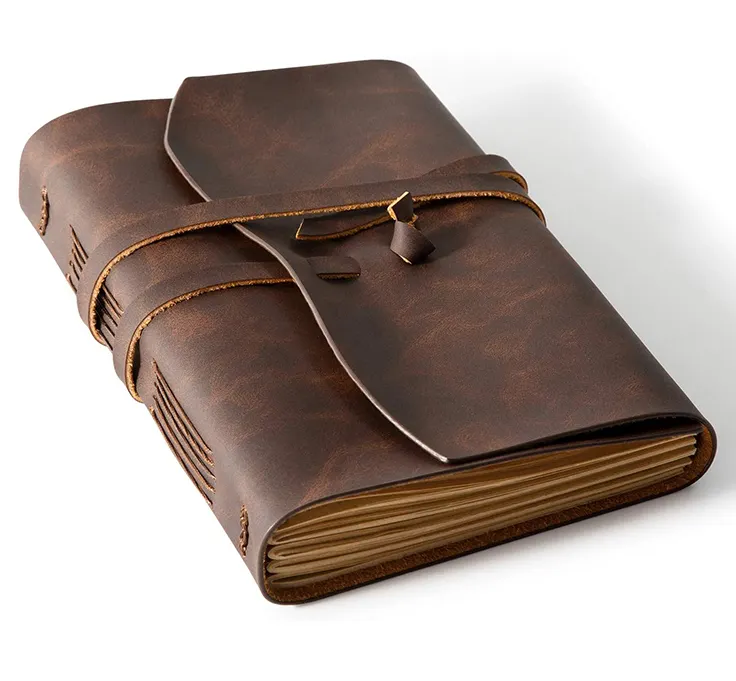 Replaceable Inner Brown Crazy Horse Real Leather Planner Refill Leather Journal Cover Vintage Travel Genuine Leather Notebook
