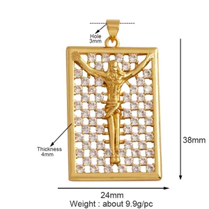 Unique Religieux Jésus <span class=keywords><strong>Sainte</strong></span> <span class=keywords><strong>Vierge</strong></span> Marie Amour Coeur Charms <span class=keywords><strong>Pendentif</strong></span>, Plaqué Or 18K Micro Zircon Bijoux Collier Fournitures K31 - Product Image 6