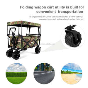 Chariot pliable pour chariot, chariot pare-soleil/pluie, avec poignée poussoir et de traction extensibles et réglables, toile et auvent amovibles, grand C - Product Image 5