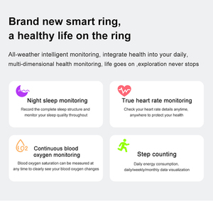 Anneau intelligent en céramique SR02 pour la surveillance de la fréquence cardiaque et du sommeil Anneaux intelligents pour hommes et femmes avec télécommande <span class=keywords><strong>JYOUPRO</strong></span> APP - Product Image 4