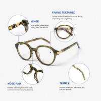 Nouvelle monture de lunettes optiques en acétate de luxe, monture de lunettes rondes de haute qualité