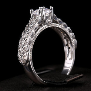 Anello a doppia fila con rami di salice per donna, gioiello da dito scintillante e alla moda - Product Image 4