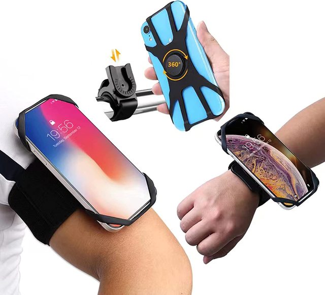 360 Rotatable Forearm Armband 3 in 1 Cell Phone Holder Armband Wristband Bike Phone Holder