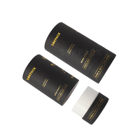 Boîte Cadeau Personnalisée en Papier Kraft Noir avec Couvercle Séparé en Papier, Tube Cylindrique Rond pour Emballage de Parfum, Bougie, Aromathérapie