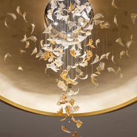 Lustres LED modernes en cristal, personnalisables et raffinés, à hauteur réglable, en verre, pour hôtels, salles à manger et escaliers, suspension longue
