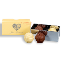 Logo personnalisé petit emballage en papier blanc pour le chocolat mini mignon mini boîtes de chocolat avec revêtement UV pour l'emballage alimentaire