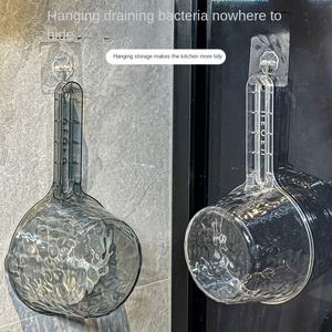 قلاب مياه منزلي سميك ومعمق مقبض طويل كبير للمطبخ ملعقة بلاستيكية مغرفة أدوات شامبو بلاستيكية شفافة - Product Image 4