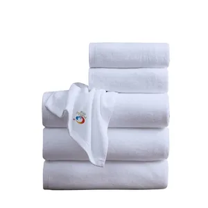 Popular soft hotel white bath hand quirk dry towel logo custom design Hotel towels