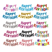 Offre Spéciale – Ensemble de Ballons en Aluminium « Joyeux Anniversaire » de 16 Pouces avec Bannière pour Décorations de Fête d'Anniversaire