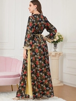 Ensemble de kaftans marocains de luxe, robe Abaya, robe islamique Eid, Jalabiya Marocain, vêtements pour femmes, broderie arabe pour le Ramadan