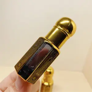 6ml Spiral Sealed Perfume Roller Bottle Electroplating Carved Colored Glass Essential Oil Bottle