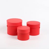 3 pièces/ensemble, boîte-cadeau de fleurs de forme ronde, barils de papier de maintien avec ruban en Polyester