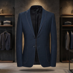 Traje de Hombre MSF Estilo Británico de Lana/Seda con Cierre de Cremallera y Detalle de Cuentas - Product Image 3