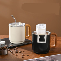 Nouvelle tasse à café de bureau personnalisée de 430 ml à double paroi sous vide, en acier inoxydable, thermos isolé, gobelet à thé avec poignée