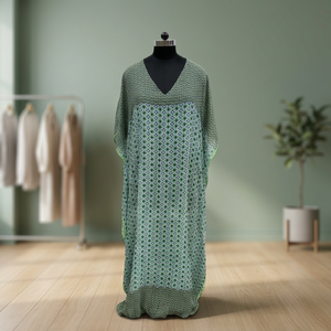 V-Neck Geometric Print Maxi <b>Dress</b> Loose <b>Boho</b> Style Chiffon Summer Casual <b>Long</b> Sleeve Breathable Women's <b>Dress</b> - Product Image 2