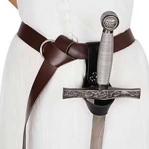 Funda de espada clásica de cuero PU, soporte para espada Ragier, cinturón de espada, funda de cintura con grabado y estampado, regalos personalizados para cosplay - Product Image 3